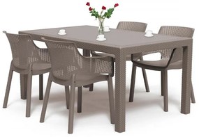 Set mobilier de grădină Evody 4+1 cappuccino