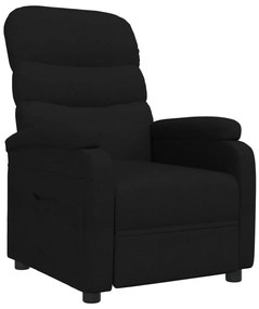 321218 vidaXL Fotoliu rabatabil, negru, material textil