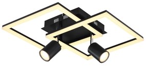 Plafoniera LED design indistrial Danny negru 42x42cm