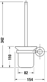 Duravit 99271000 - Perie WC de perete D-CODE, crom lucios