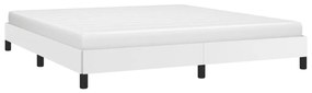 Cadru de pat, alb, 160x200 cm, piele ecologica Alb, 25 cm, 160 x 200 cm