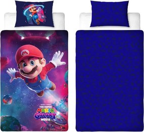 Lenjerie de pat 3D MARIO GALAXY colorata, 100% bumbac Dimensiune lenjerie de pat: 70 x 80 cm | 140 x 200 cm
