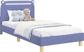 vidaXL Cadru de pat pentru copii cu spătar Albastru Jeans 90 x 200 cm