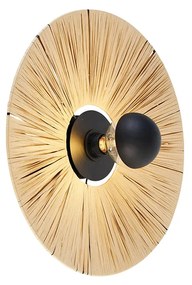 Aplică rustică neagră cu frânghie 45 cm - Leia