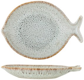 Farfurie albastră/bej pentru servire din gresie Fleur – Bloomingville