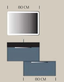 Set lemn masiv mobilier baie suspendat Lunera 100/120/140/160 cm - 160 L