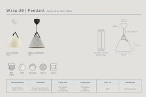 Pendul Design Nordic Strap 36 gri deschis