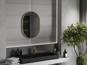 Mexen Loft oglindă de baie ovală 70 x 50 cm, ramă aurie - 9851-070-050-000-50