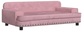 3196282 vidaXL Canapea pentru copii, roz, 90x53x30 cm, catifea