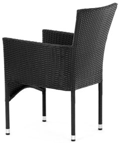 Autronic Scaun de grădină, metal, polyratan,negru, AZC-S2117 BK