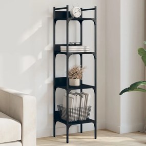 vidaXL Bibliotecă 4 niveluri, negru, 35x30x138,5 cm, lemn prelucrat