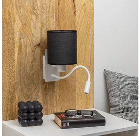 Lampă LED de perete Brilagi NUBILA 1xE27/25W/230V + LED/3W alb/negru