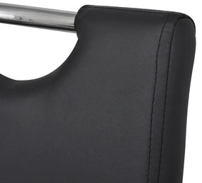 Scaune de bucatarie, 4 buc., negru, piele ecologica 4, Negru, In forma literei U