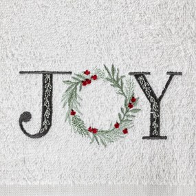 Prosop din bumbac cu model de Crăciun alb JOY Lăţime: 70 cm | Lungime: 140 cm