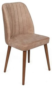 Set de scaune de sufragerie Alfa Beige and Walnut, 2 buc.