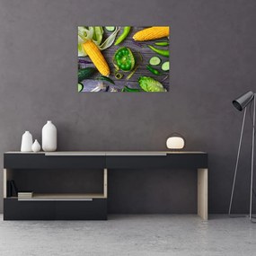 Tablou pe sticlă cu legume (70x50 cm)