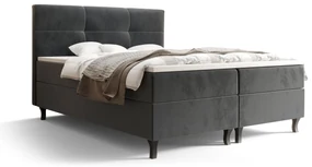 Pat matrimonial Boxspring 140 cm Lumba (gri deschis) ( cu saltea și sp. depozitare). 1046670