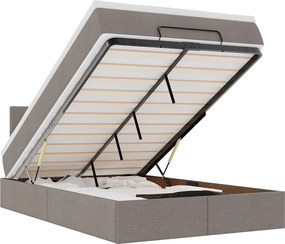 vidaXL Cadru de pat otoman cu saltea Taupe 120x200cm Material