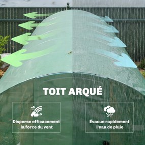 Outsunny Sera tunel pentru grădină 18m², sera tunel cu uși și 12 ferestre cu plasă, 295x597x200cm, verde | Aosom Romania