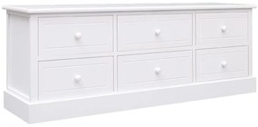 vidaXL Comodă TV, alb, 108x30x40 cm, lemn masiv de paulownia