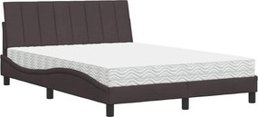 vidaXL Pat cu saltea, Hanko, maro închis, 120x200 cm, textil