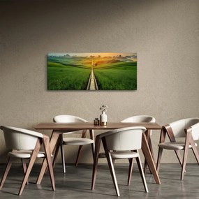 Tablou - Răsărit de soare peste vale (120x50 cm)