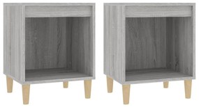 821871 vidaXL Noptiere, 2 buc., gri sonoma, 40x35x50 cm