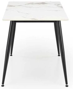 Masă de bucătărie Webster 120 cm, marmură / negru