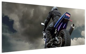 Tablou cu motociclist cu motocicletă (120x50 cm), în 40 de alte dimensiuni noi