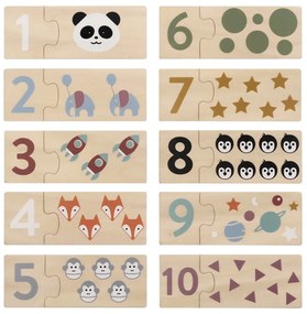 Puzzle (număr de piese 20) de copii din lemn Numbers – Kindsgut