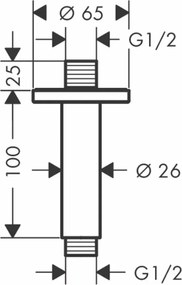 Brat dus vertical negru mat Hansgrohe Vernis Blend 27804670