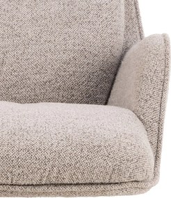 Fotoliu bej pivotant cu tapițerie din țesătură bouclé Bosley – Actona
