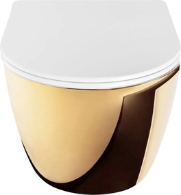 Vas WC suspendabil Rea Carlo Mini Tornado NFQ GOLD WHITE
