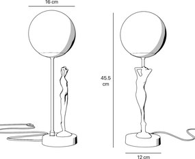 Lampa de masa figura feminina din alama Donne