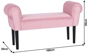 Bancă, catifea Velvet, roz învechit/negru, BURDA