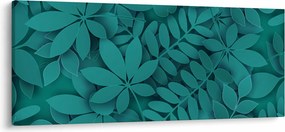 Tablou - Frunze turcoaz (120x50 cm)