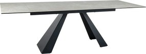 Masa extensibila SALVADORE, crem/negru, sticla/ceramica/metal, 160/240