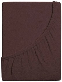 Cearsaf din frote pentru patut copii EXCLUSIVE 70x140 cm maro inchis