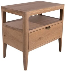 Noptiera natur, din lemn de stejar, cu sertar, L55 cm, Ernest