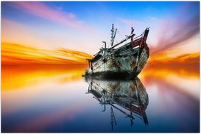 Tablou - Zori peste un naufragiu (90x60 cm)