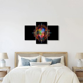 Tablou - Bustul lui Buddha în culori neon (90x60 cm)