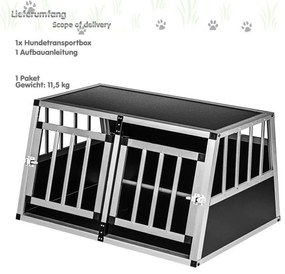 Cușcă de transport din aluminiu pentru câini 89 × 69 × 50 cm