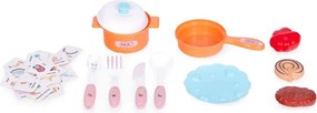 Bucătărie compactă pentru copii cu LED + 10 accesorii - roz