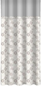 Draperie cu flori bej imprimate și margine gri deschis Lățime: 160 cm | Lungime: 250 cm
