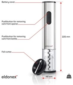 Tirbușon electric ELDONEX EWO-2200-SL 4xAA crom mat
