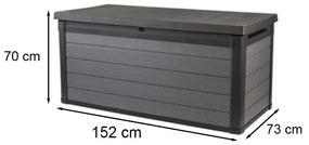 Cutie de grădină din plastic Cortina 570L gri