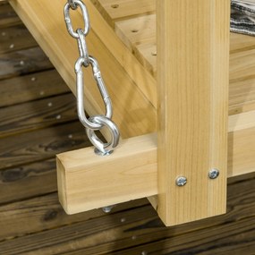 Outsunny Bancă-leagăn cu pergolă, pentru 2 persoane, reglabilă pe înălțime, cadru din lemn masiv, 2,21 x 1,40 x 1,96 m | Aosom Romania