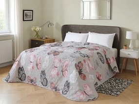 Cuvertura de pat MY BUTTERFLY DIAMOND, gri deschis Dimensiune: 220 x 240 cm