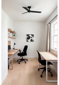 Ventilator de tavan FARO 34296WT RUDDER S negru d. 106 cm Wi-Fi Tuya + telecomandă