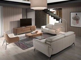 Canapea 3 locuri eleganta, design italian Cowhide leather taupe grey